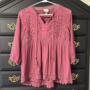 Purple Detailed Blouse